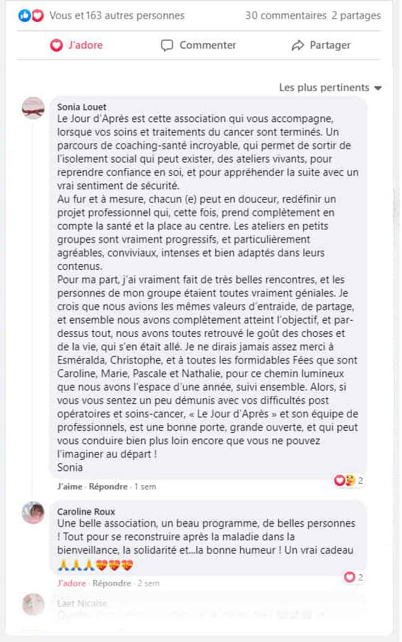 Témoignage facebook après cancer retrour et maintien sans l'emploi